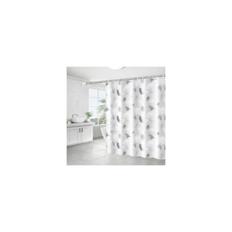 Tenda da doccia in tessuto PEVA con occhielli e ganci, lavabile, antimuffa (pezzi, 180 x 200 cm) - Crezuo (1/4)