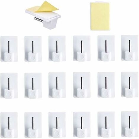 40 pcs Rideaux Crochets Adhésifs pour Tringle Rideau Crochet Autocollant Accroche Rideau Sans Percage pour Rideau Canne de Cuisine de Chambre de Salle de bain de Balcon (1/4)