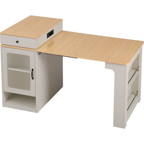 CAIziÎlot de cuisine sur roulettes, table à manger extensible (1/5)