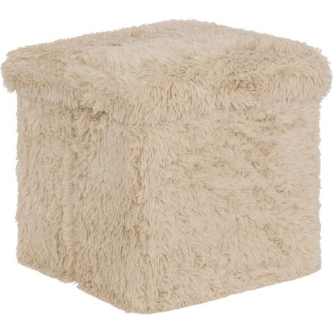 Pouf Duvia carré pliable 38x38cm beige - Atmosphera créateur d'intérieur (1/3)
