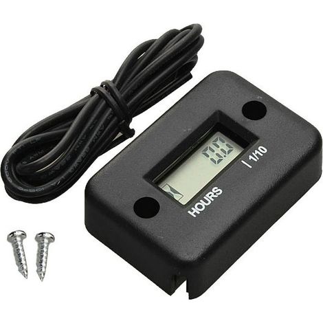 Stück wasserdichter LCD-Digital-Stundenzähler für Fahrrad, Motorrad, Schneemobil, Motocross, Pitbike, Rasenmäher, Traktor, LKW (schwarz) (1/5)