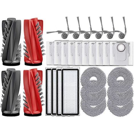 Pièces détachées pour aspirateur Roborock Qrevo 5AE Curv / S5X / 5A1 / 5XC / CurvC : rouleau principal, brosse latérale, filtre HEPA, lingette de nettoyage et sac à poussière (1/5)