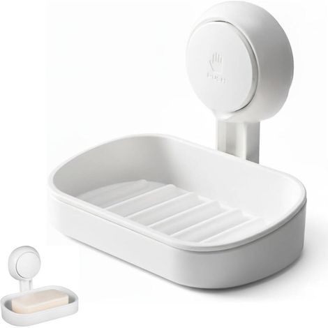 Portasapone con ventosa – Porta sapone – Scatola per sapone – Portasapone autopulente con ventosa – Non necessita di foratura – Riutilizzabile – Accessori per il bagno – Per doccia, vasca, lavabo – 11 (1/5)