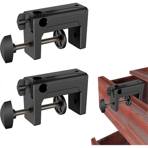 Pince universelle de fixation en plastique pour le montage d'accessoires de tiroir de clôture, lot de 2, noire (1/5)