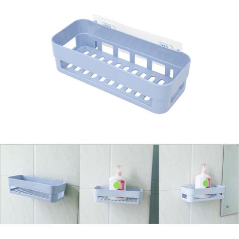 Nouveau Type de bâton, salle de bains, cuisine, coin de rangement mural, organisateur, étagère de douche (bleu), 1 pièce (1/3)