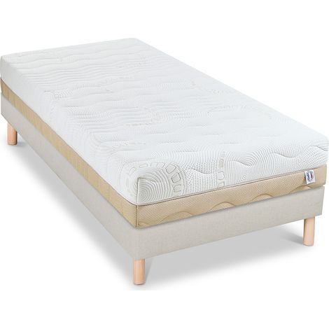 Ensemble Matelas Mémoire de forme 4 SAISONS avec sommier 90x190 cm (1/5)
