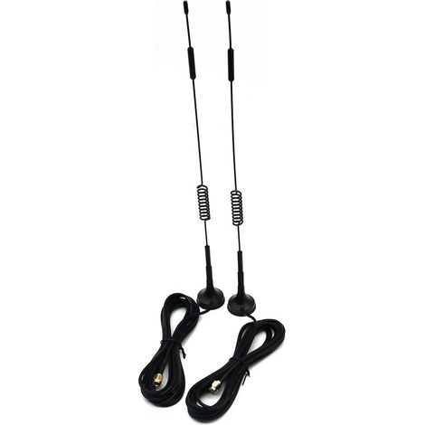 Lot de 2 Antenne, Connecteur SMA mâle, Base magnétique, Fréquence 433 MHz, Impédance 50 Ohms, Pour module sans fil