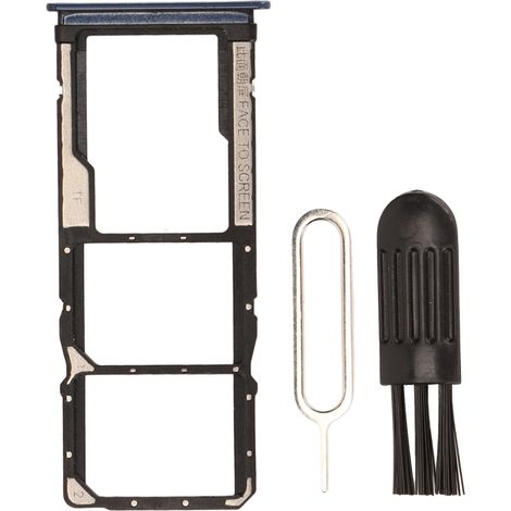 Lot de remplacement pour tiroir de carte SIM et emplacement carte mémoire avec épingle d'éjection et brosse, pour Xiaomi Redmi Note 9, bleu foncé (1/5)