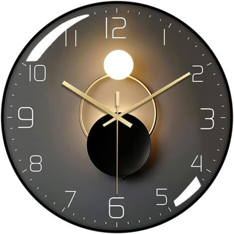 Orologio da parete silenzioso 30 cm – Movimento a spazzata preciso sotto i 15 decibel – Vetro anti-appannamento – Pannello in legno ecologico – Per soggiorno, ufficio, camera da letto (1/4)