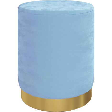 Tabouret de rangement rond Bleu clair Velours 31 x 37 cm CFW626173 (1/5)