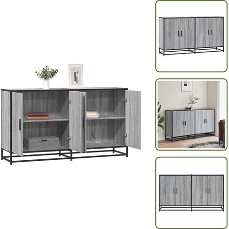 vidaXL Sideboard Grau Sonoma 134x35x76 cm Holzwerkstoff (1/5)