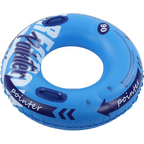 Bouée gonflable en PVC épais, étanche, à double valve et poignée, pour piscines, baignoires et plages (bleue) (1/5)
