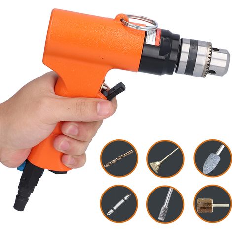 Perceuse pneumatique type pistolet, perçage avant et arrière 3/8 pouce, perçage pneumatique 10 mm, perçage pour bois KV-5110B orange (1/5)
