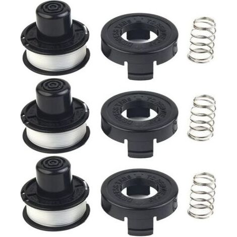 3 x S'applique à Bobine de fil et remplacement Black & Decker RS136 Bobine de coupe-bordures Ensemble de ressorts Corde de tonte en nylon (1/3)