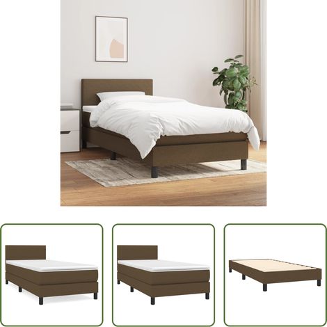 vidaXL Stoffbett - Boxspringbett mit Matratze Dunkelbraun 100x200 cm Stoff (1/5)