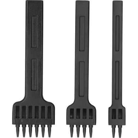 Lot de 3 perforatrices pour cuir, en alliage de zinc noir, pour la fabrication artisanale d'articles en cuir. Perforatrices rondes de 5 mm. (1/5)