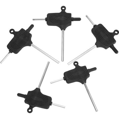 Kit de Clés Allen pour Tatouage Professionnel, 5 Pièces Portable pour Réglage Machine à Tatouer Accessoires Noir (1/5)