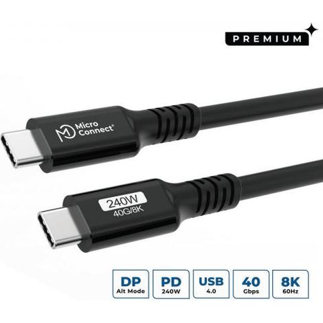 Cavo MicroConnect Premium USB4 Gen 3x2 USB-C 3m 40Gbps, 240W, USB4CC3-240W