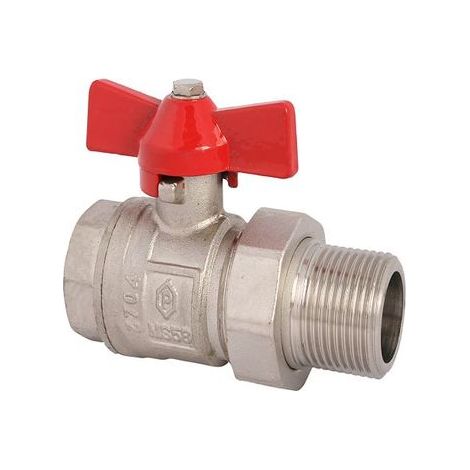 JS KUGELHAHN,M.VERSCHRAUBUNG,DN50 IGxAG1/2",80MM,FLUEG-GR.ROT,VERN.