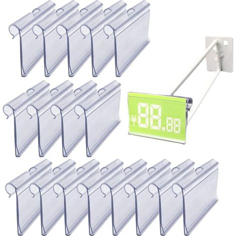 100 pcs porte-étiquettes en plastique transparent signe support d'affichage étiquette de prix pince (1/5)