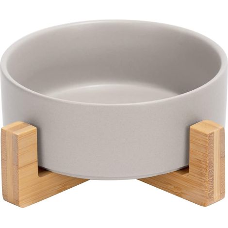 Gamelle en céramique avec Support en Bambou pour Chat et Chien (1/5)