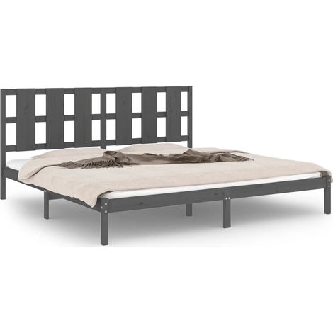 Maison Exclusive - Massivholzbett Grau Kiefer 200x200 cm