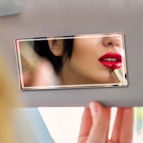 Miroir de Maquillage Pare-Soleil Auto-adhésif Voiture - Miroir de Courtoisie Cosmétique Intérieur (1/5)
