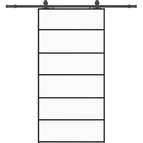 Maison Exclusive - Schiebetür mit Beschlag Schwarz 102x205 cm ESG