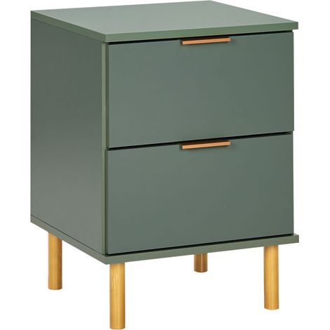 Comodino con 2 cassetti dettagli verde Oro Walpole