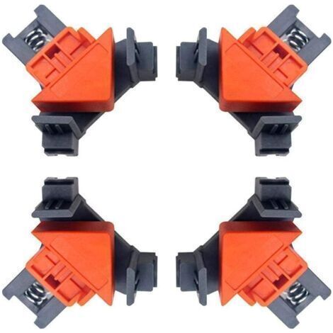 4 Pcs Presses D'angles Menuiserie, Assemblage en Angle et en T -Vissage et Encollage à 90° Serre Joint Angle, Clip De Cadre Angle Droit Pour Travail Du Bois, Bricolage,Outils à Main-Chrom (1/5)