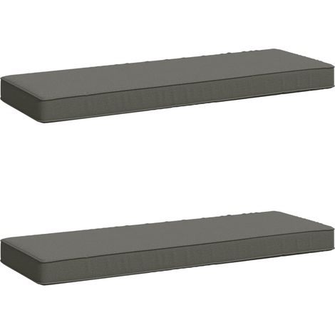 2-Piece Bench Cushions VUGHT 2 pcs 100% Polyester Grey vidaXL