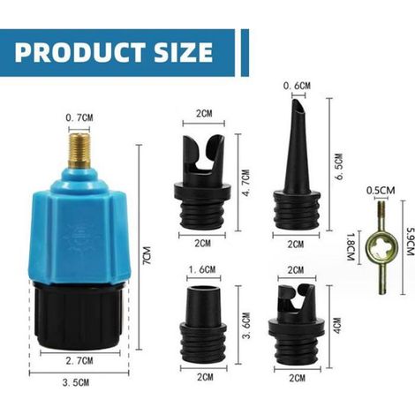 Adaptateur Pompe Sup - 4 Buses Haute Pression - Pour Planche Paddle Bateau Gonflable - 1 Pièce (1/5)