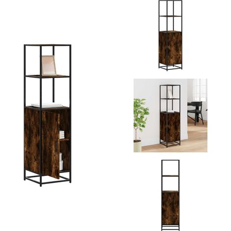 Highboard Räuchereiche 35,5x35x139 cm Holzwerkstoff Metall - Highboard - Highboards - Beistellschrank - Hochschrank (1/5)