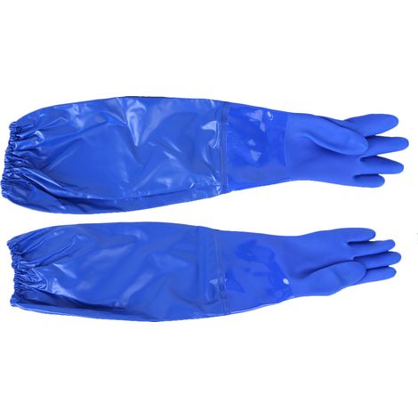 Gants à manches longues anti-chimiques en PVC résistants aux acides, aux alcalis et aux huiles, protection des mains pour l'industrie, les laboratoires et l'électronique (9) (1/5)