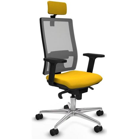 Piqueras et Crespo 2D086N2 Chaise de bureau jaune ergonomique (1/3)