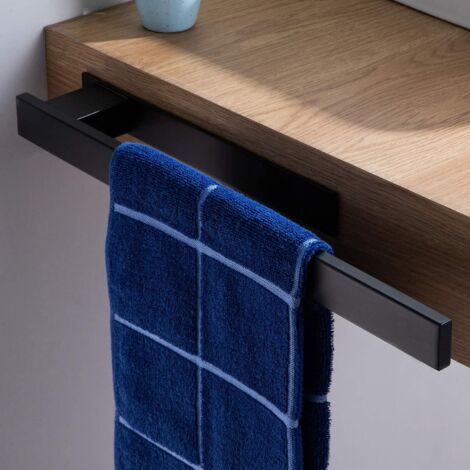 uto-Adhésif Porte-Serviettes, Serviette Barre Acier Inoxydable À Serviettes Barre sans Perçage, Noir (1/5)