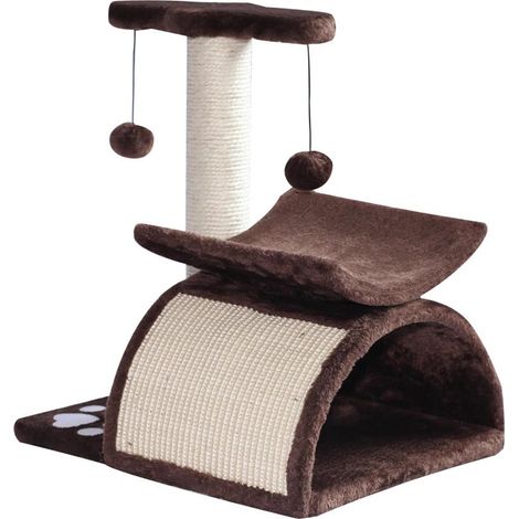 ALBERO PER GATTI TUNNEL IN SISAL MARRONE 40 X 30 X 43 CM (1/5)