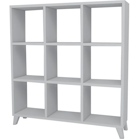 Libreria di design per soggiorno scaffale stile originale con 9 vani portaoggetti 100 x 88 x 20 cm bianco 030006492
