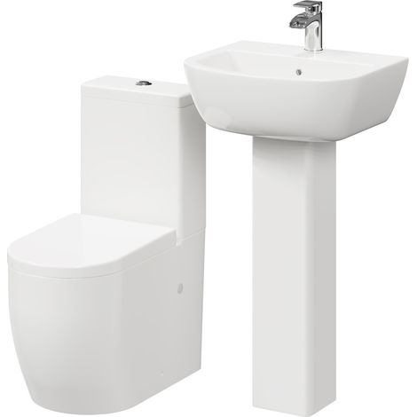 Wholesale Domestic Darnley 530mm Full Pedestal Basin and Round Toilet Suite (1/5)