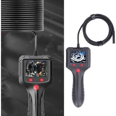 Endoscopio industriale con schermo da 2,4 pollici, obiettivo da 8 mm, telecamera endoscopica impermeabile con lampada per riparazione tubi auto, 5 m/16,4 piedi (1/5)