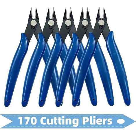 (Pince à bec diagonal, lot de 20) Pince d'électricien bleue, outil à main d'électricien, coupe-câbles électriques domestiques en acier au carbone, pince coupante latérale, pince coupante à ras (1/5)