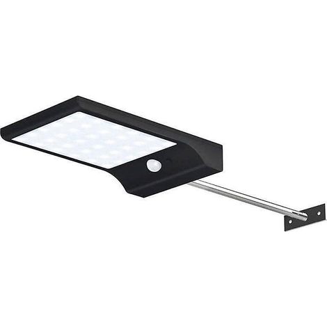 lampe De Jardin Solaire 36led-noir Avec Poteau, Maison Extrieure Balcon Led Clture Dtecteur De Lumire Murale (1/5)