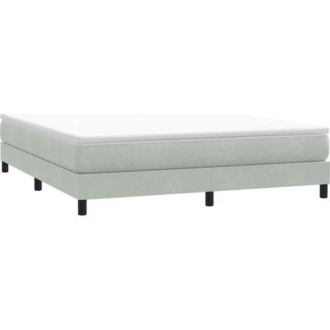 Boxspringbett ohne Matratze Hellgrau 180x220 cm Samt vidaXL