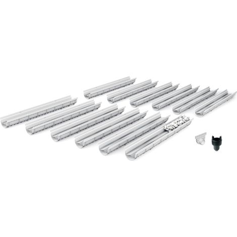 MEA – Caniveau d'évacuation décoratif DECOSTONE – Pack de 12 – Acier galvanisé – Passage piéton – Largeur utile 100mm – Pour évacuation des eaux de ruissellement