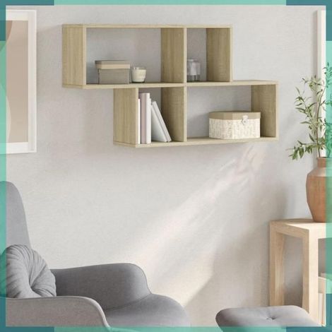 848019 étagère murale chêne sonoma 100x20x53 cm bois d'ingénierie (1/5)