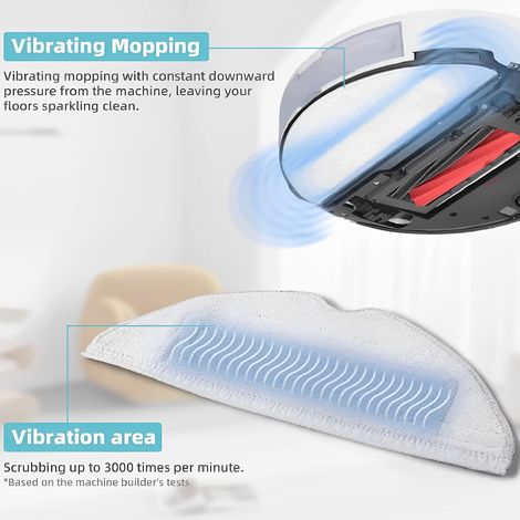 Ortviai Lingettes de vadrouille rechargeables pour robot aspirateur Roborock S8/S7 MaxV/S7 Pro Ultra – 5 pièces, fibre absorbante (1/4)