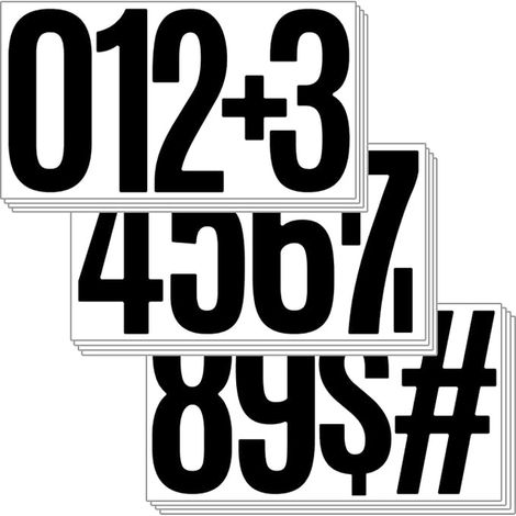 Sheets Large Number Stickers - Vinyl Stickers for Mailbox, Signs, House Numbers (Black) (1/5)