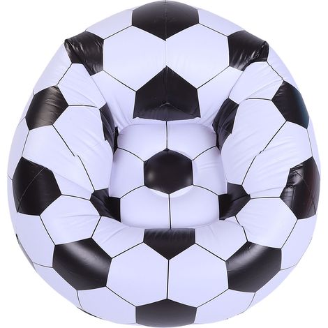 Fauteuil gonflable en forme de ballon de football, canapé en PVC style football, canapé gonflable portable pour salon, chambre ou balcon (1/5)