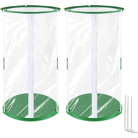 Lot de 2 mini serres pop-up - 53 x 30 cm - Pour plantes en pot - Pour fleurs, légumes et champignons - En PVC transparent (1/5)