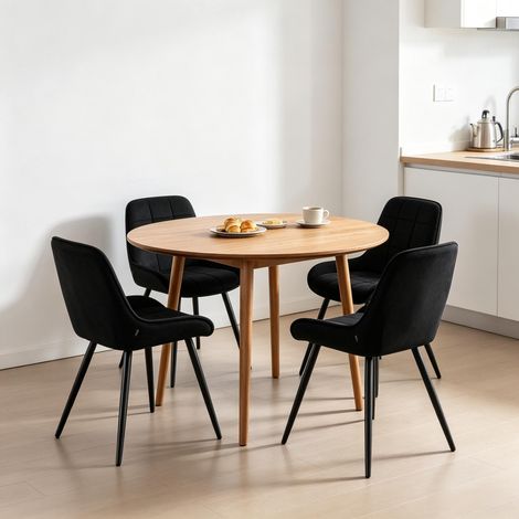 Chaises d’appoint, chaises de cuisine fonctionnelles, ensemble de chaises de salon, chaises de salle à manger avec assise haute rembourrée, chaises de bureau élégantes pour la maison (4 chaises de sal (1/5)
